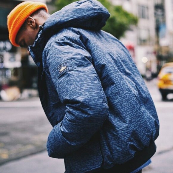 Penfield Staple Hanford Down Detachable Hood Bomber Jacket Digicamo '15 Blue NEW - Picture 12 of 13